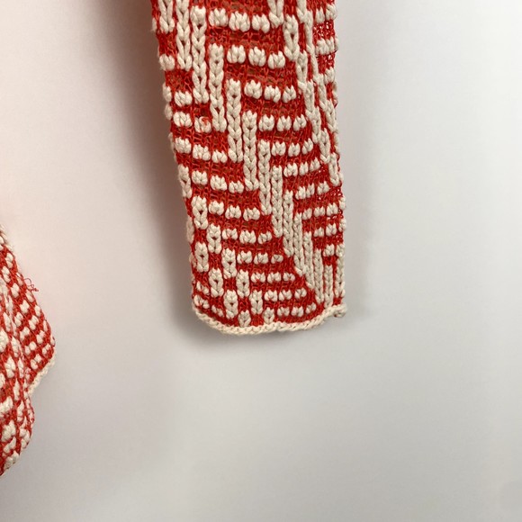 Nic and Zoe Womens Cardigan Coral White Extra Small Cotton Blend Open Knit - Picture 9 of 10